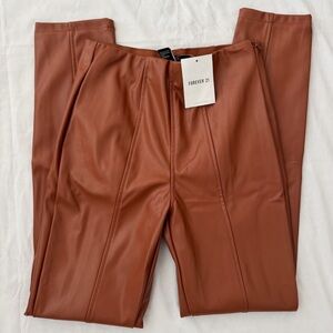 Forever 21 Women’s Brown Faux Leather Pants - Size S